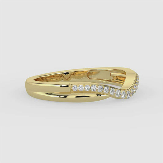 14KY 0.10 Ctw Contour Shadow Diamond Band