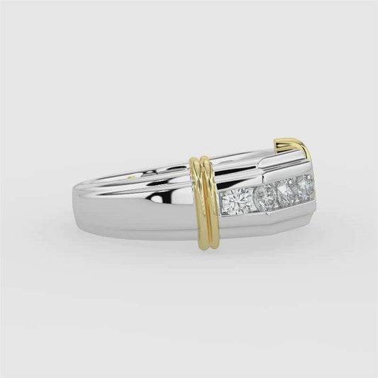 10TT 0.50 Ctw Men'S Five Stone Diamond Band With Gallery