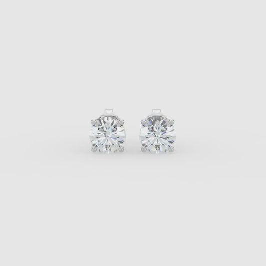 14KW Natural Classic 4 Prong 0.75 Ctw Studs With Push Back