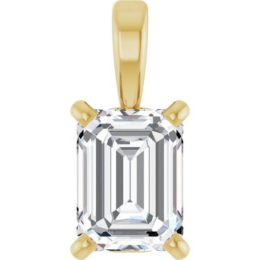 14K Yellow 1/4 CT Lab-Grown Diamond Pendant