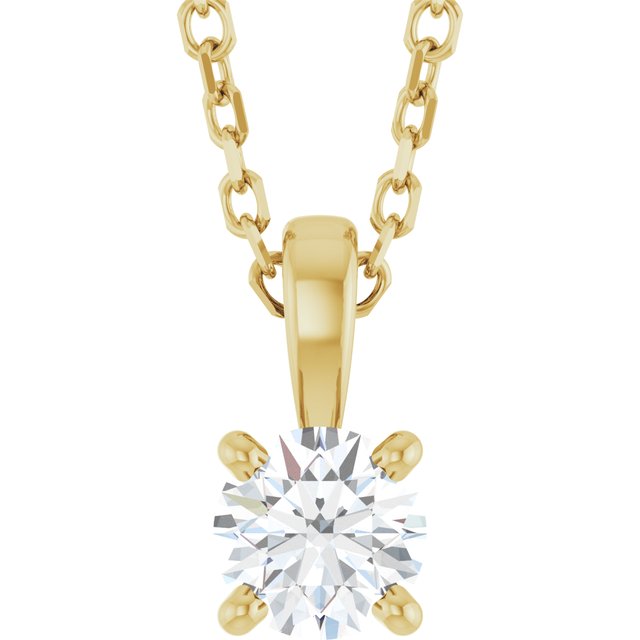14K Yellow 1/4 CT Lab-Grown Diamond 18" Necklace